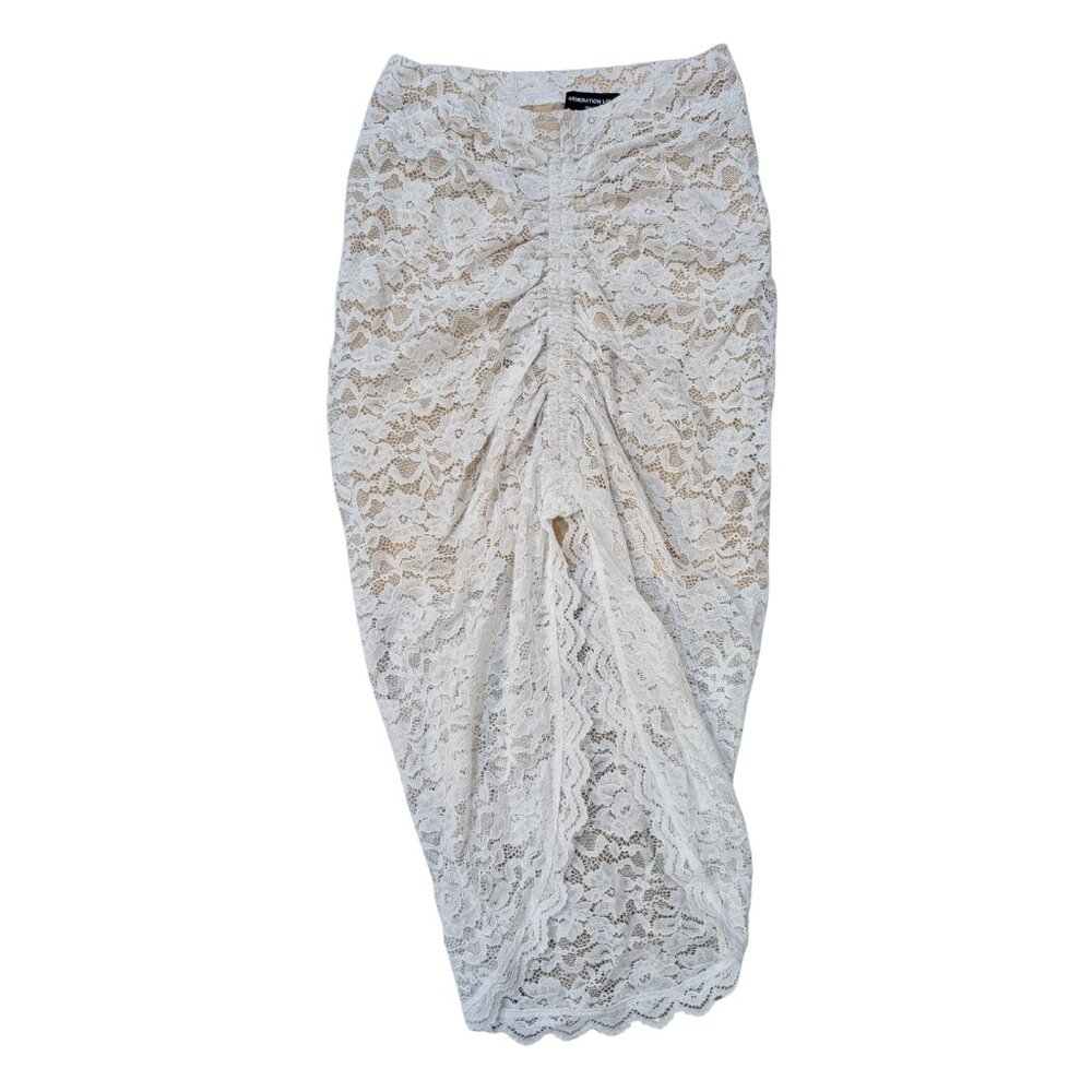Generation Love NY Nellia Lace Skirt, NWOT, White with nude liner - Picture 2 of 7